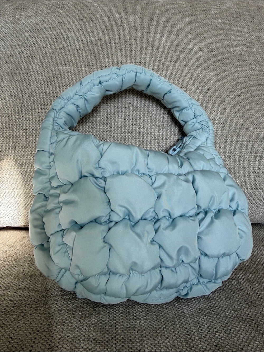 Rare COS Powder Blue Quilted Puffer Micro Tote